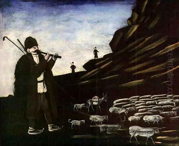 Shepherd with Flock - view 1