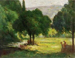 Baignade Au Bord De La Cure by Maximilien Luce