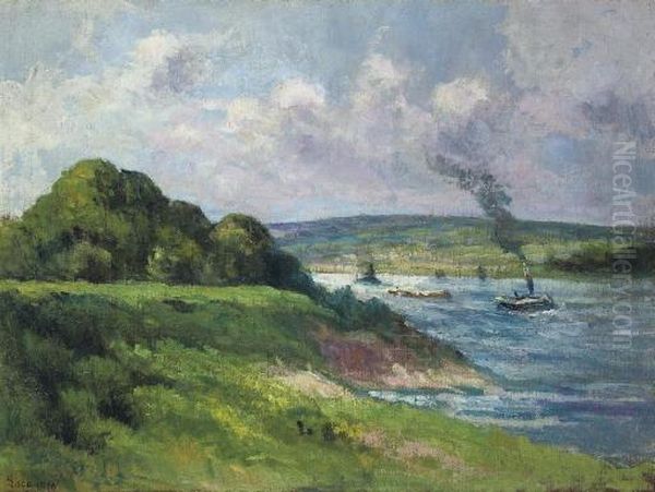 Rolleboise, Scene De Riviere - view 1