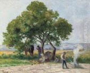 Mericourt, Personnages Dans Un Paysage by Maximilien Luce