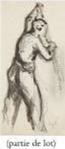 Six Croquis Reprasentant Des Hommes Travaillant Six Croquis Reprasentant Des Hommes Travaillant