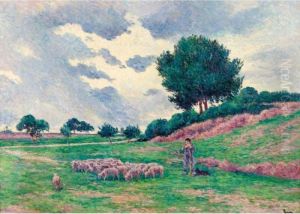 Mereville, Le Troupeau De Moutons by Maximilien Luce