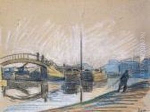 Bord De Riviere Pres D'un Pont by Maximilien Luce