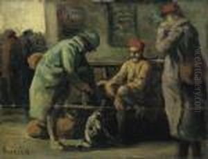 Les Trois Soldats A La Gare by Maximilien Luce