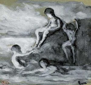 Rolleboise, La Baignade Dans La Seine by Maximilien Luce