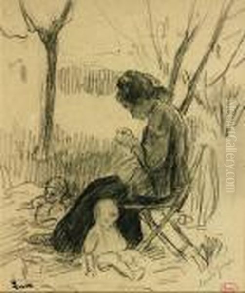 Madame Louise Jacque Et Ses Enfants - view 1