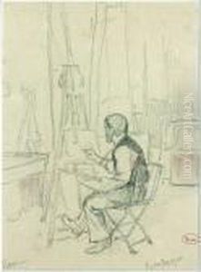 Frederic Jacque A Son Chevalet