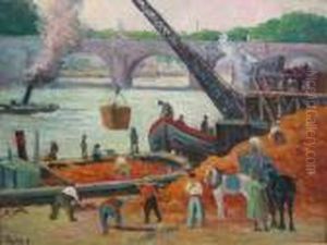 Les Travaux En Bord De Seine by Maximilien Luce