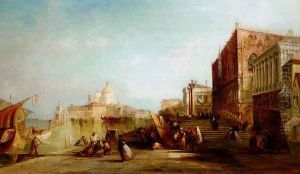 Santa Maria Della Salute From The Riva Degli Schiavoni, Venice by Alfred Pollentine
