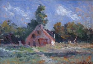 La Chaumiere A Rolleboise by Maximilien Luce