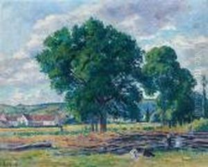 Paysage Anime A Moulineux by Maximilien Luce