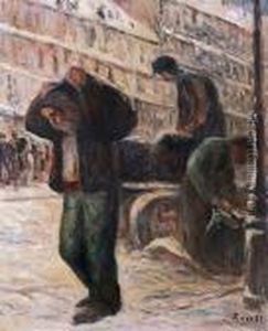 Paris Sous La Neige, Le Bougnat by Maximilien Luce