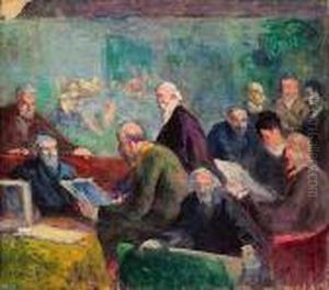 Le Jury Apres L'exposition, Circa 1905 - 1910 by Maximilien Luce