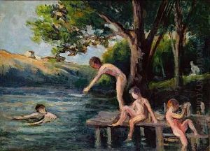 Rolleboise, La Baignade Des Enfants, Circa 1935 Rolleboise, La Baignade Des Enfants, Circa 1935
