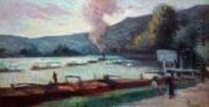 Bords De Seine, Route De Mericaut. by Maximilien Luce