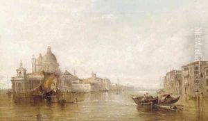 Grand Canal with a View of Santa Maria della Salute by Alfred Pollentine