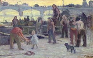 Sur Les Quais by Maximilien Luce