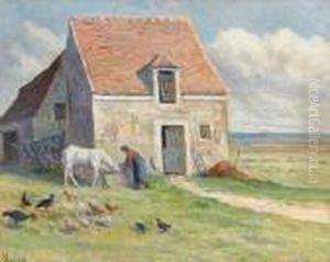 Cour De Ferme Aux Environs De Rolleboise by Maximilien Luce