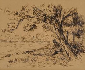 Figure En Dessous D'un Arbre by Maximilien Luce