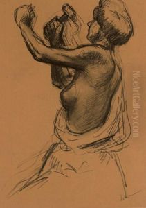 A Female Sculptor, Naked To The Waist A Female Sculptor, Naked To The Waist