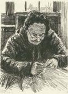 Vieille Femme Cousant by Maximilien Luce