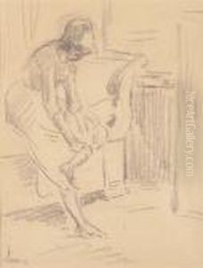 Jeune Femme Mettant Ses Bas by Maximilien Luce