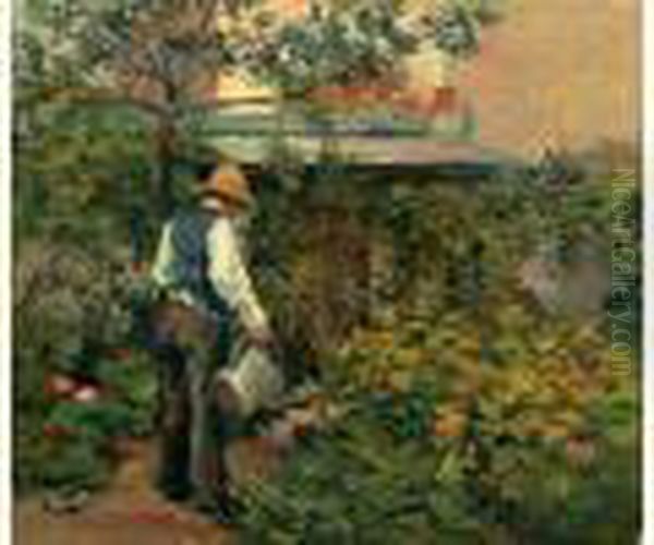 Le Pere Bail Dans Son Jardin A Bois-le-roi, En 1881 - view 1