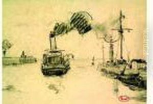 Remorqueur Sortant Du Port De Honfleur, Vers 1928