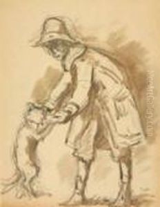 L'homme Et Son Chien by Maximilien Luce