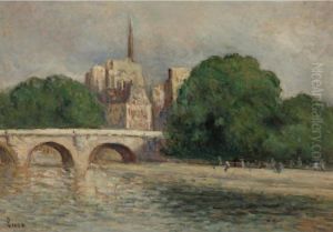Paris, Notre Dame La Seine Et Le Vert Galant by Maximilien Luce