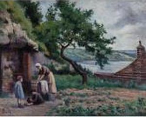 Rolleboise, La Lessive Dans Le Jardin De Luce by Maximilien Luce