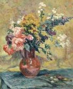 Bouquet De Fleurs Dans Un Vase by Maximilien Luce