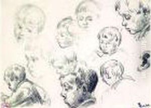 Etude D'enfant, Portrait De Frederic Luce by Maximilien Luce