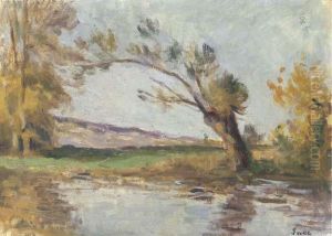 Rolleboise, Saule Sur Les Bords Du Bras De Seine by Maximilien Luce