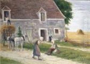 Paysans Devant La Ferme by Maximilien Luce