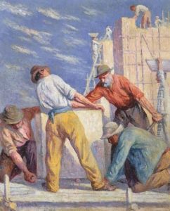 Travailleurs Sur Un Chantier De Constructions by Maximilien Luce
