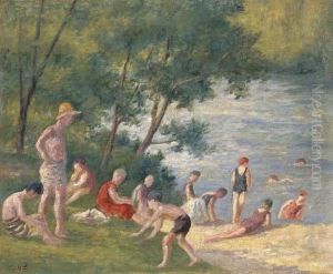 La Baignade A Mericourt by Maximilien Luce