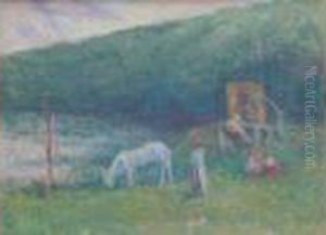 La Roulotte, Circa 1930 by Maximilien Luce