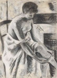 Jeune Femme Mettant Ses Bas by Maximilien Luce