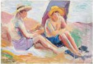 Deux Enfants Sur La Plage by Maximilien Luce