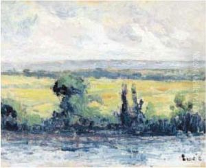 Rolleboise, La Seine Vue De Ma Fenetre. by Maximilien Luce