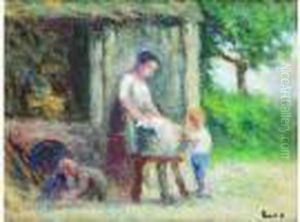 < Mere Et Ses Deux Enfants >. < Mere Et Ses Deux Enfants >.