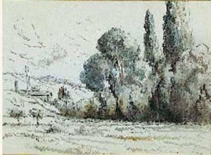 Rolleboise, Bouquet D'arbres Et Cheminees by Maximilien Luce