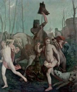 The return of the hunt by Pierre-Cecile Puvis De Chavannes