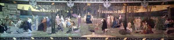 The Sacred Wood, mural in the Grand Amphitheatre depicting allegorical figures of the Sorbonne, Eloquence, Poetry, Philosophy, History, Botany, Geology, Physics and Geometry, 1887-89 - view 1