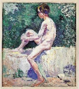 Jeune Baigneur Assis by Maximilien Luce