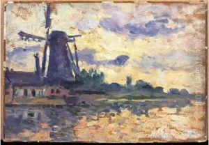 Huile Sur Carton Signe Du Cachet De La Signature En Bas A Droite