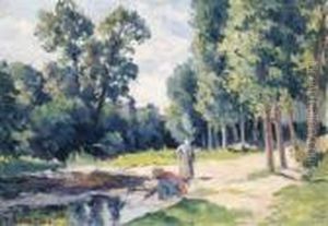 Blanchisseuses Au Bord De La Cure by Maximilien Luce
