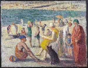 Personnages Sur La Plage by Maximilien Luce
