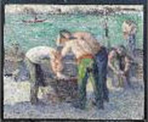Pecheurs Au Port by Maximilien Luce